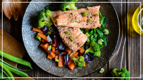 Instant Pot Salmon Filet and Steamed Vegetables